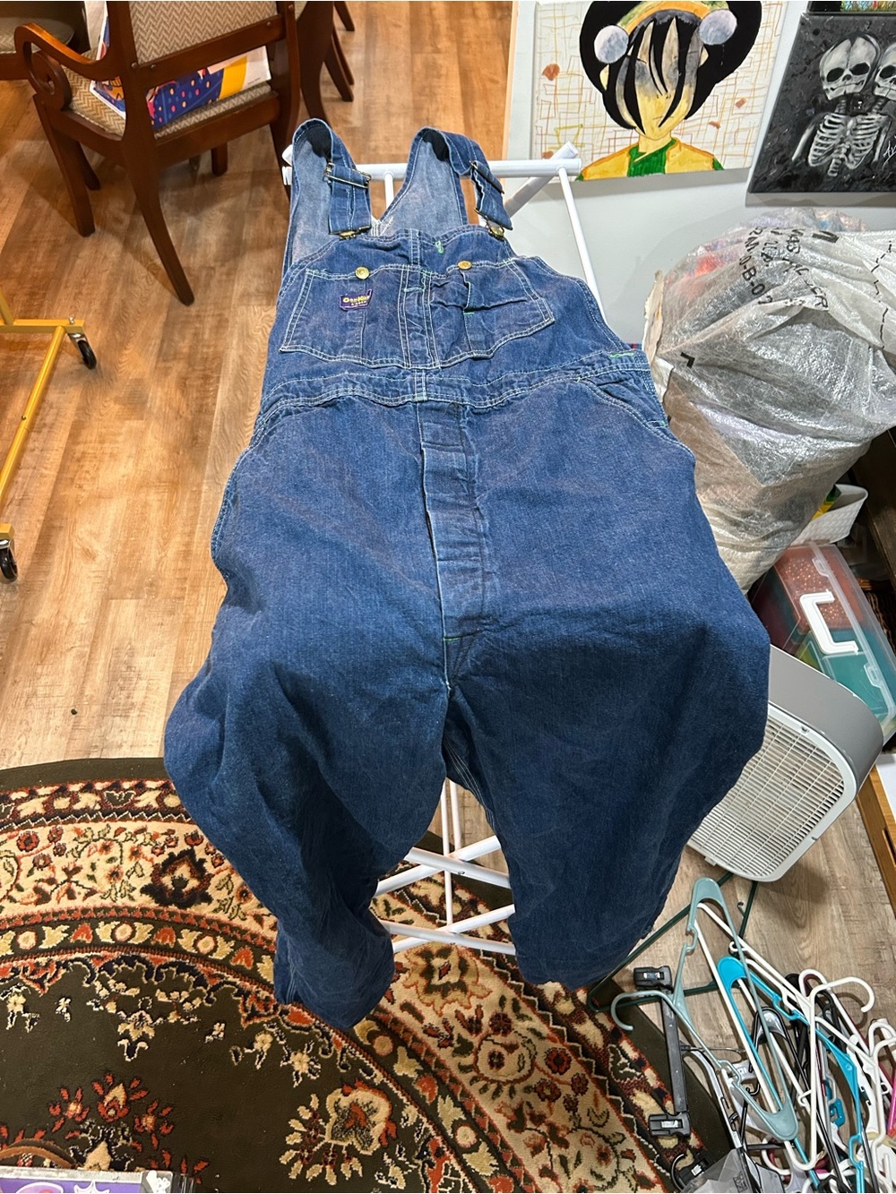 OshKosh B'gosh Men's Dark Blue Denim Overalls vintage
